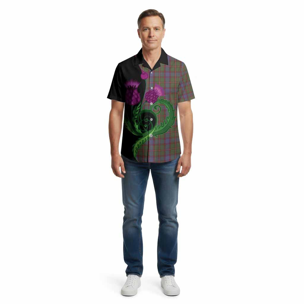 Skene Tartan Cotton Hawaiian Shirt Traditional Scottish Thistle