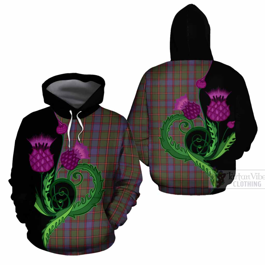 Skene Tartan Cotton Hoodie Traditional Scottish Thistle