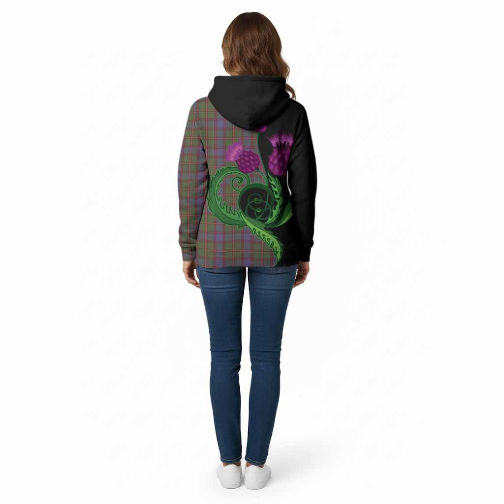 Skene Tartan Cotton Hoodie Traditional Scottish Thistle