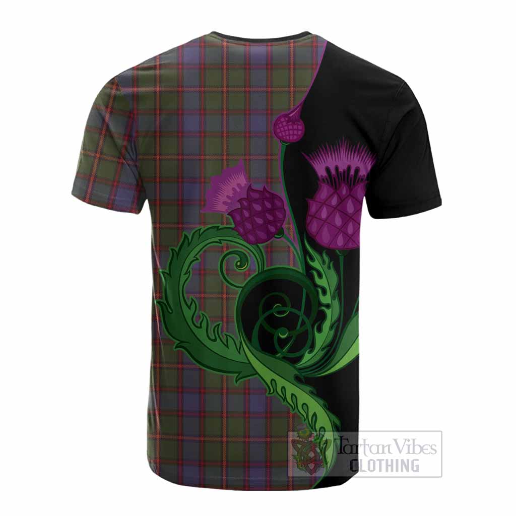 Skene Tartan Cotton T-shirt Traditional Scottish Thistle