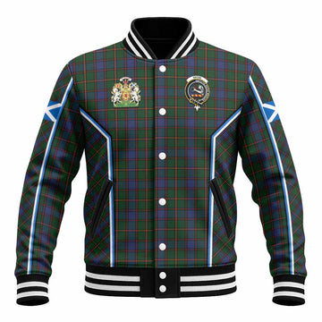 Skene Tartan Crest Baseball Jacket Scotland Coat of Arm Flag Style