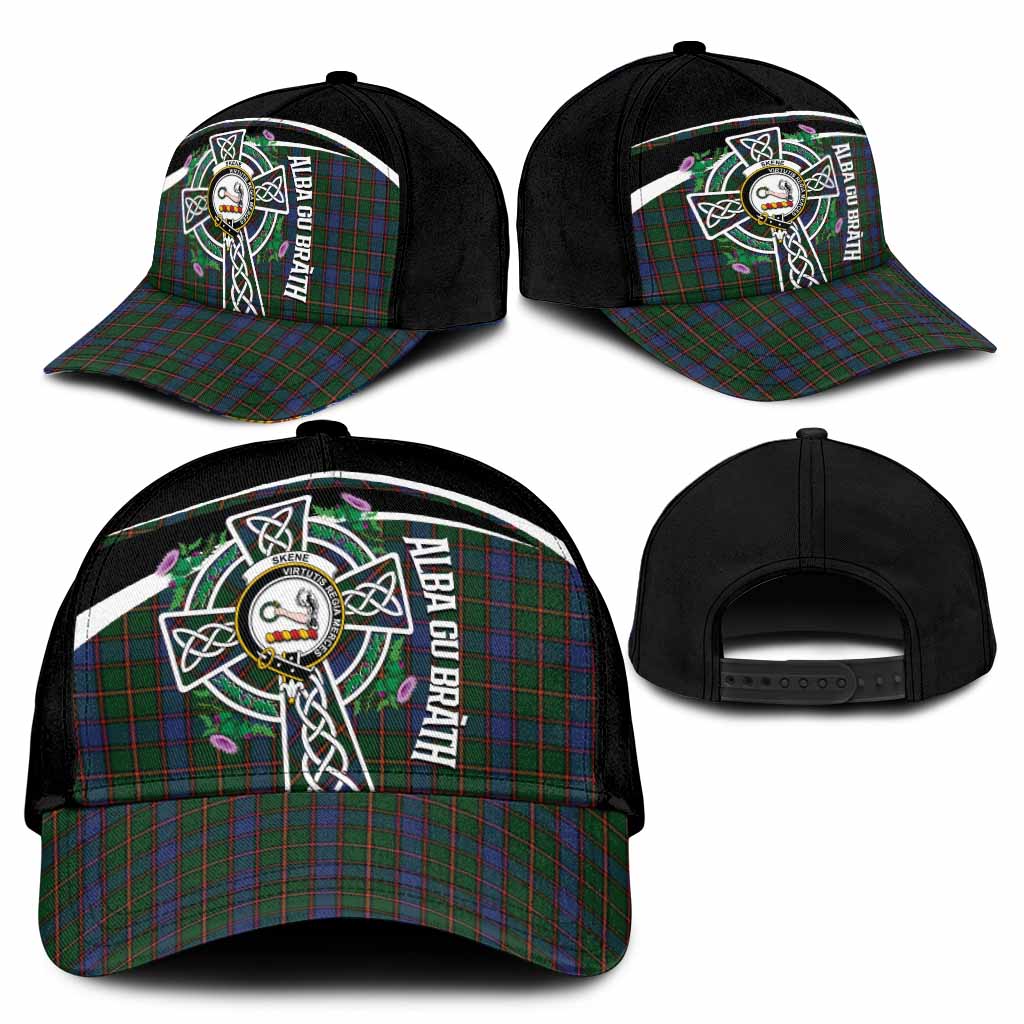 Skene Tartan Crest Classic Cap Scottish Thistle Celtic Cross Alba Gu Brath