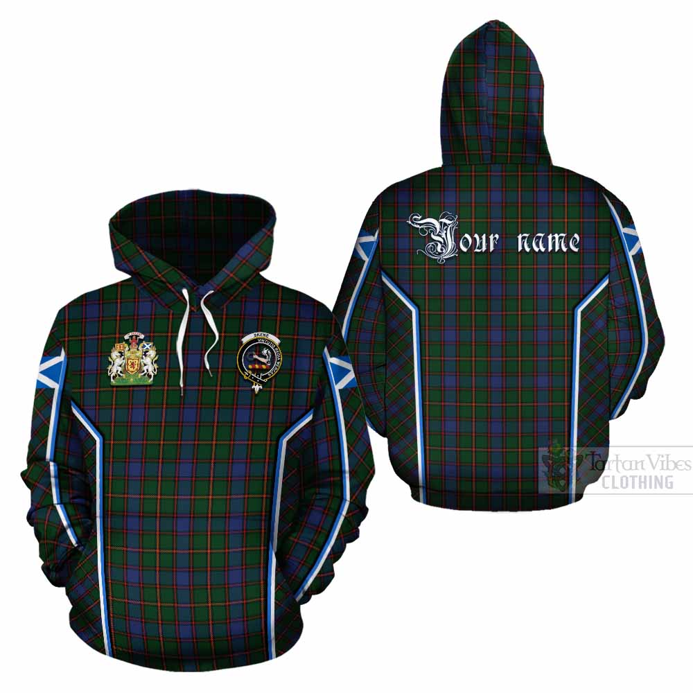 Skene Tartan Crest Cotton Hoodie Scotland Coat of Arm Flag Style - Tartan Vibes Clothing