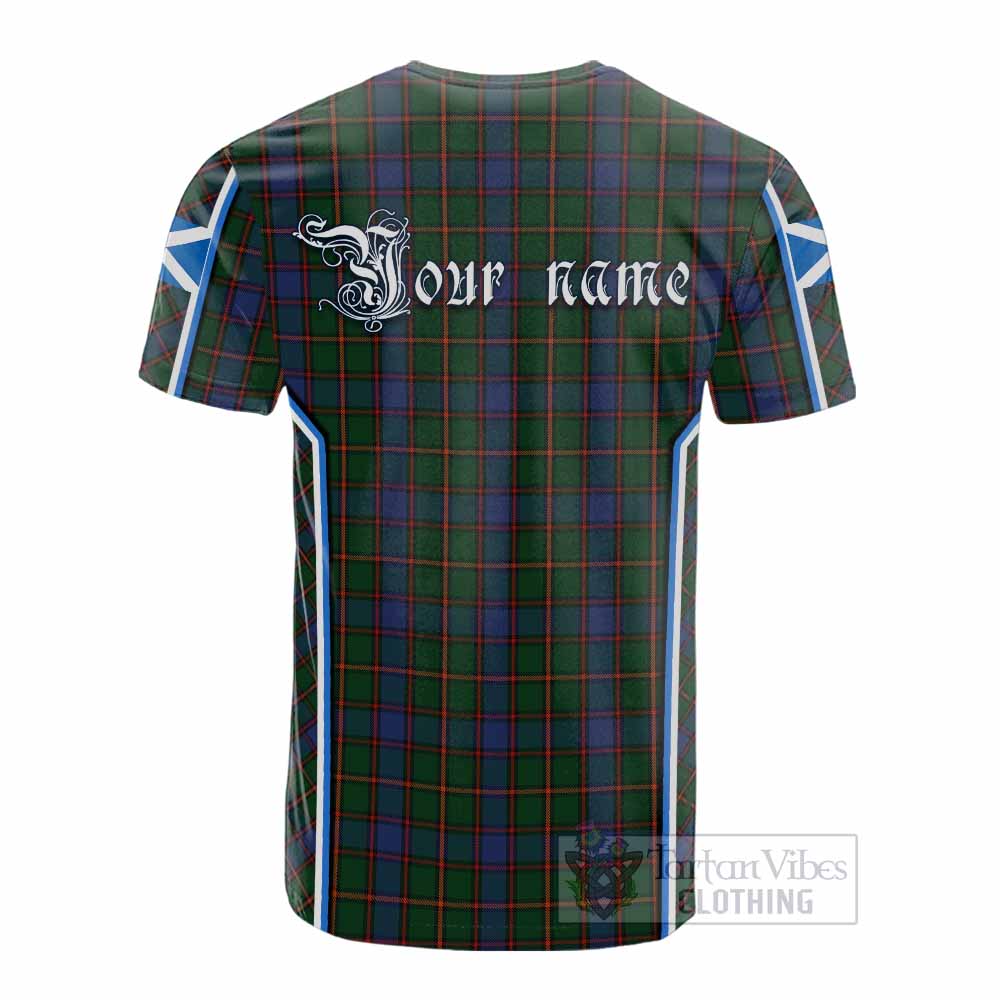 Skene Tartan Crest Cotton T-shirt Scotland Coat of Arm Flag Style - Tartan Vibes Clothing
