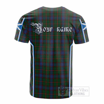 Skene Tartan Crest Cotton T-shirt Scotland Coat of Arm Flag Style - Tartan Vibes Clothing