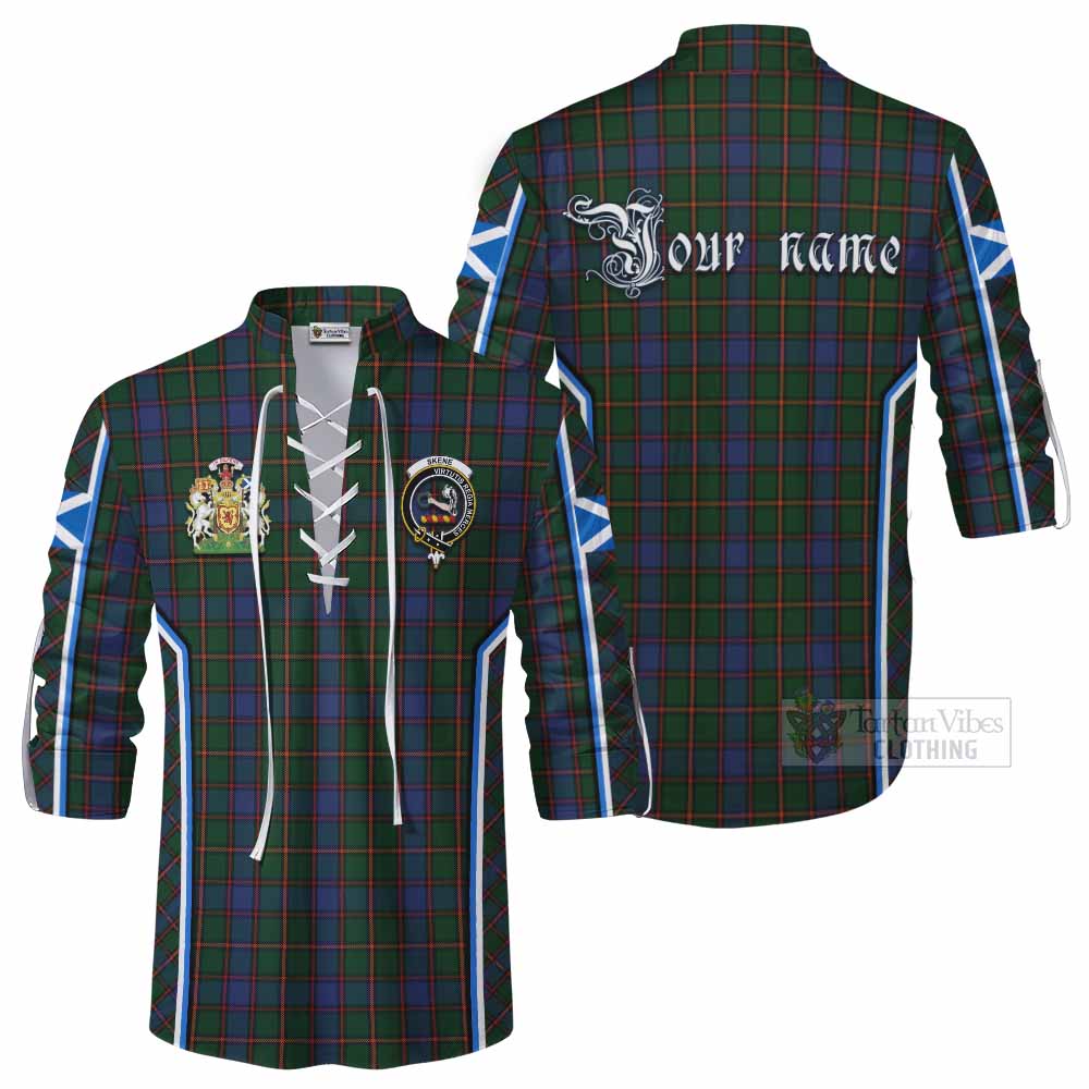 Skene Tartan Crest Ghillie Kilt Shirt Scotland Coat of Arm Flag Style - Tartan Vibes Clothing
