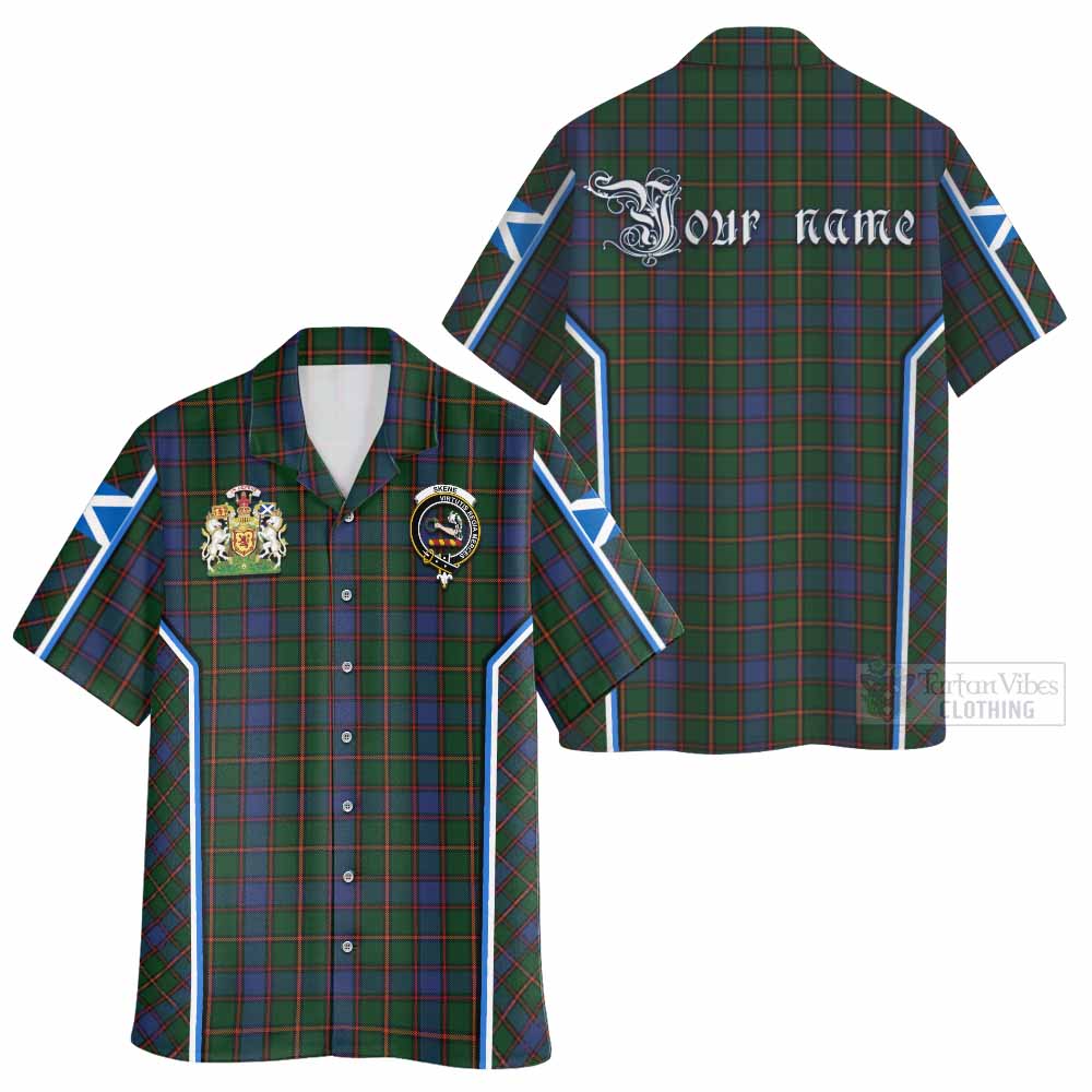Skene Tartan Crest Hawaiian Shirt Scotland Coat of Arm Flag Style - Tartan Vibes Clothing
