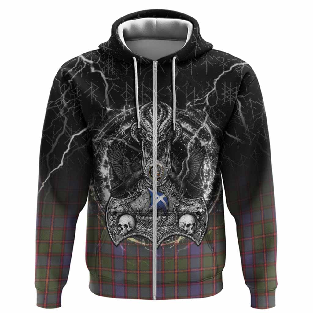 Skene Tartan Crest Hoodie Celtic Odin's Raven Legacy