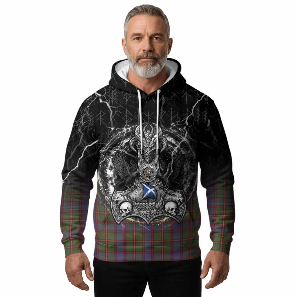 Skene Tartan Crest Hoodie Celtic Odin's Raven Legacy