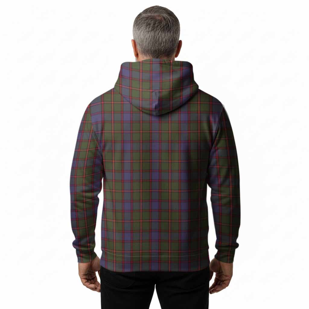 Skene Tartan Crest Hoodie Ferocious Lion Style