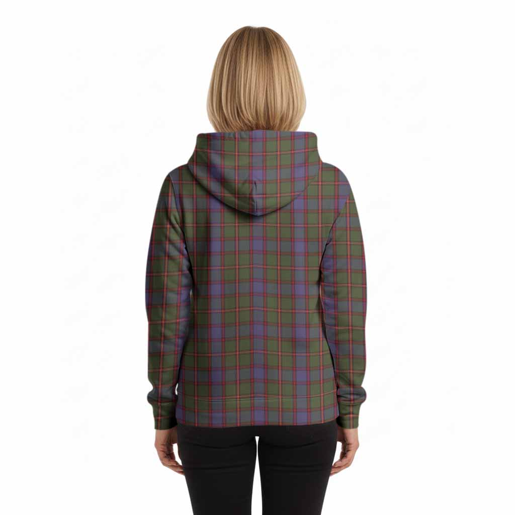 Skene Tartan Crest Hoodie Ferocious Lion Style