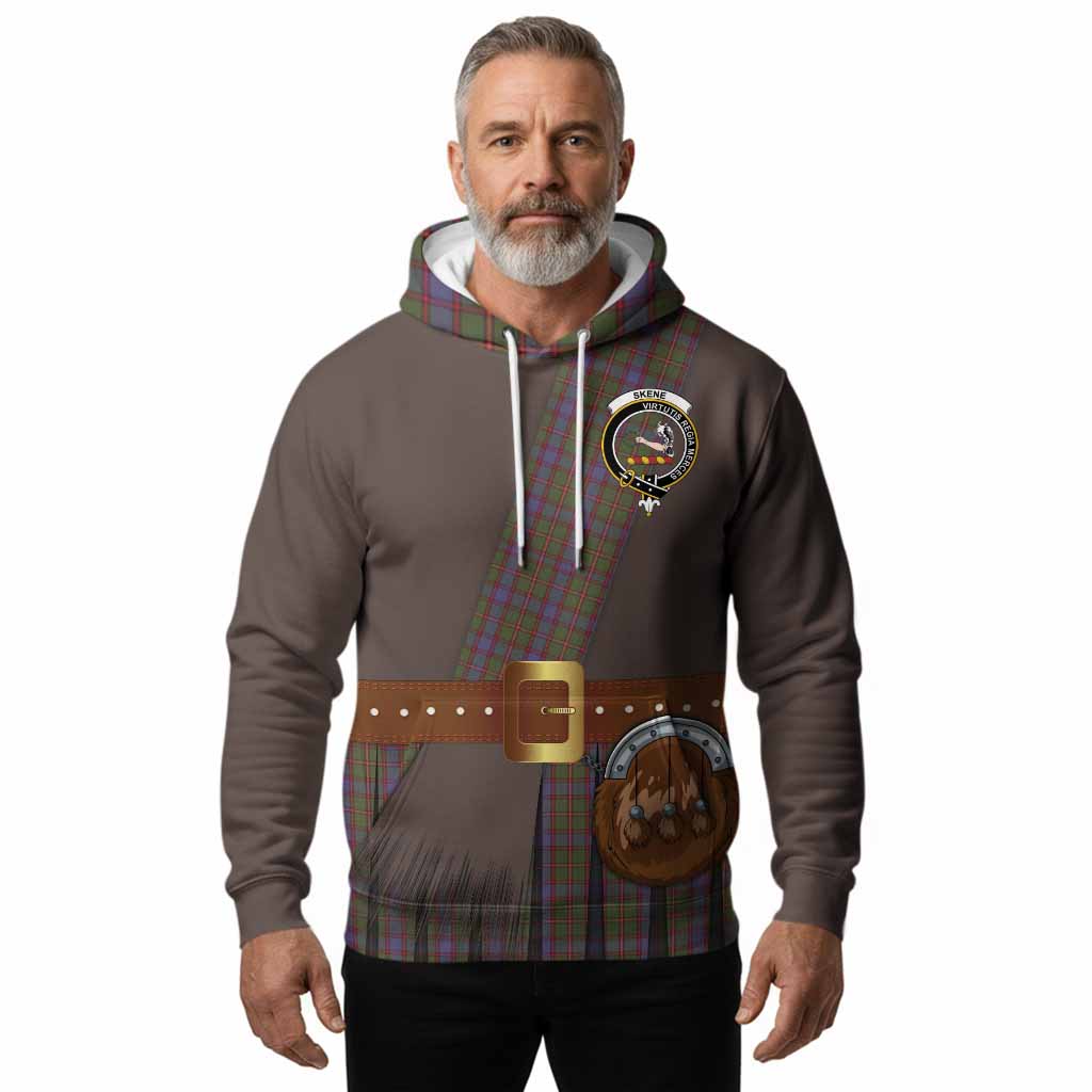 Skene Tartan Crest Hoodie Kilt Costume Style