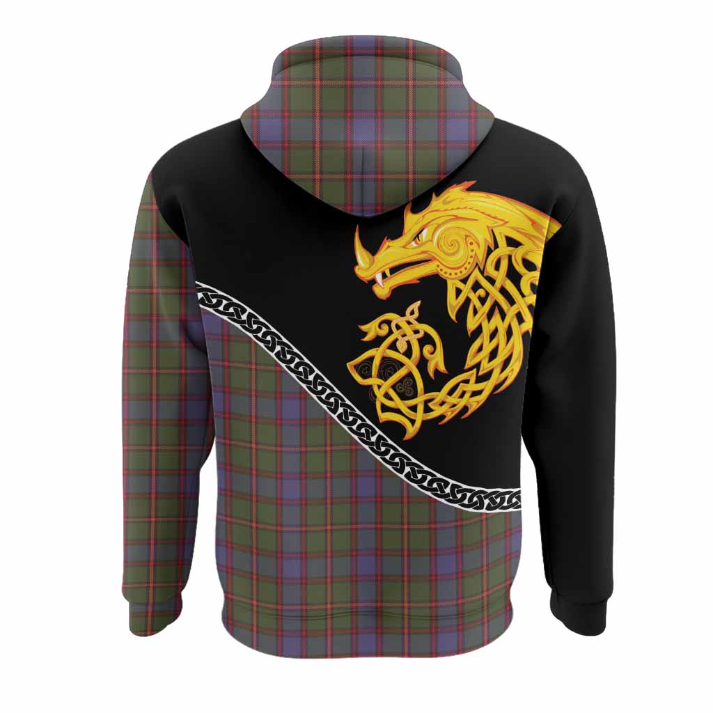 Skene Tartan Crest Hoodie Legendary Dragon Knot Half Style