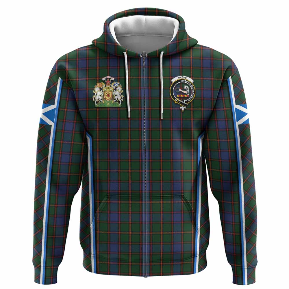 Skene Tartan Crest Hoodie Scotland Coat of Arm Flag Style - Tartan Vibes Clothing