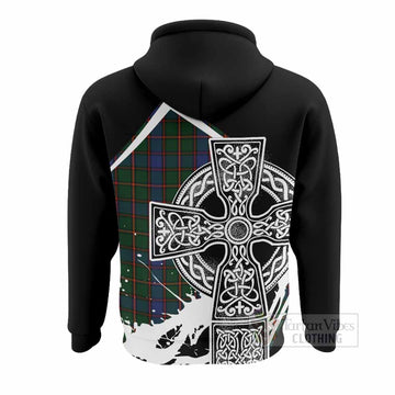 Skene Tartan Crest Hoodie Scottish Celtic Cross Heritage