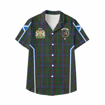 Skene Tartan Crest Kid Hawaiian Shirt Scotland Coat of Arm Flag Style - Tartan Vibes Clothing