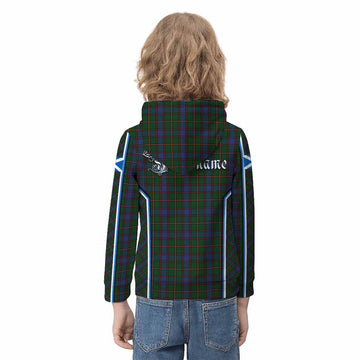 Skene Tartan Crest Kid Hoodie Scotland Coat of Arm Flag Style - Tartan Vibes Clothing