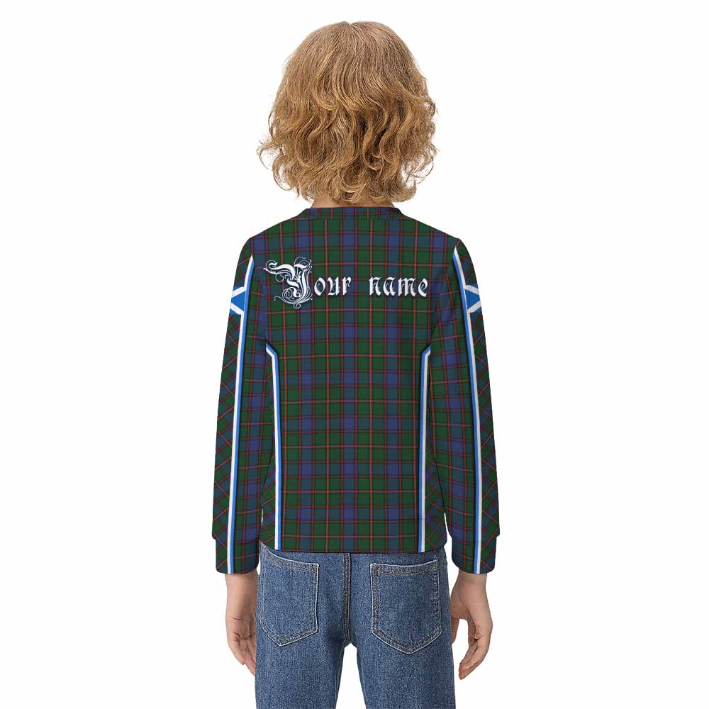 Skene Tartan Crest Kid Knitted Sweatshirt Scotland Coat of Arm Flag Style - Tartan Vibes Clothing