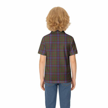 Skene Tartan Crest Kid Polo Shirt Ferocious Lion Style