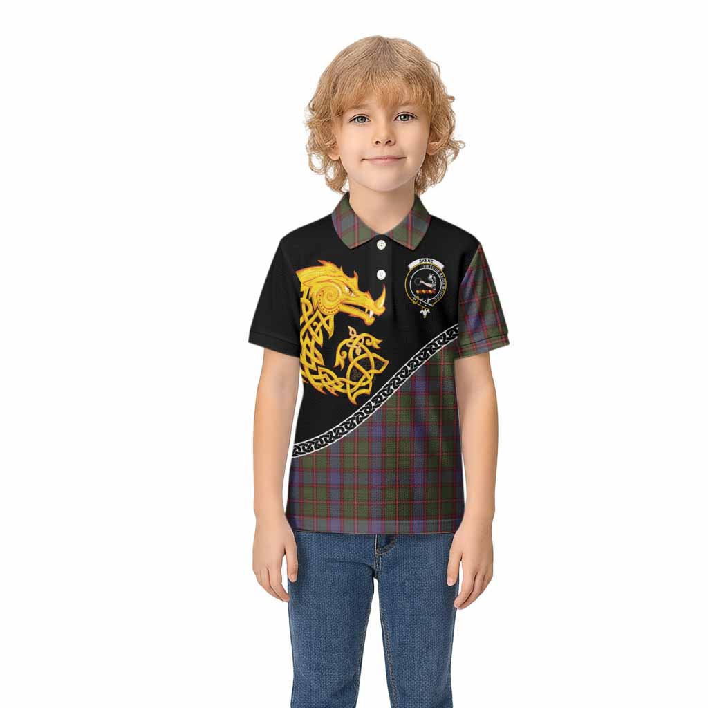 Skene Tartan Crest Kid Polo Shirt Legendary Dragon Knot Half Style