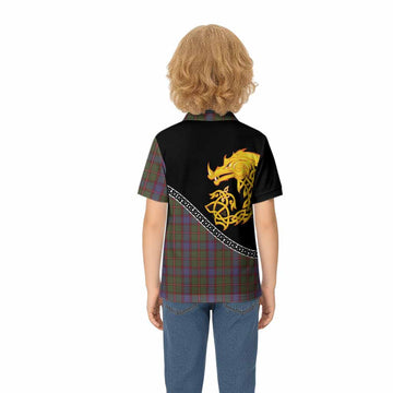 Skene Tartan Crest Kid Polo Shirt Legendary Dragon Knot Half Style