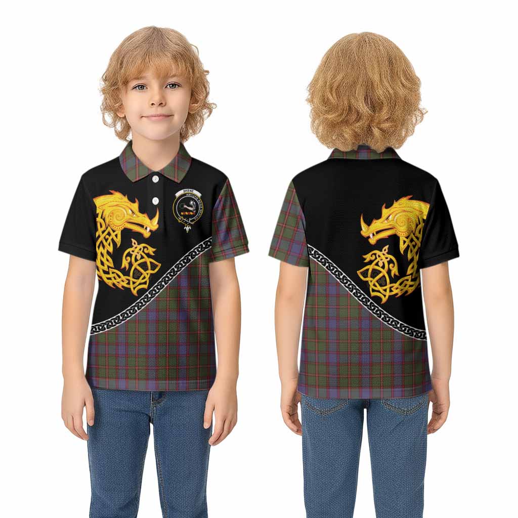 Skene Tartan Crest Kid Polo Shirt Legendary Dragon Knot Half Style