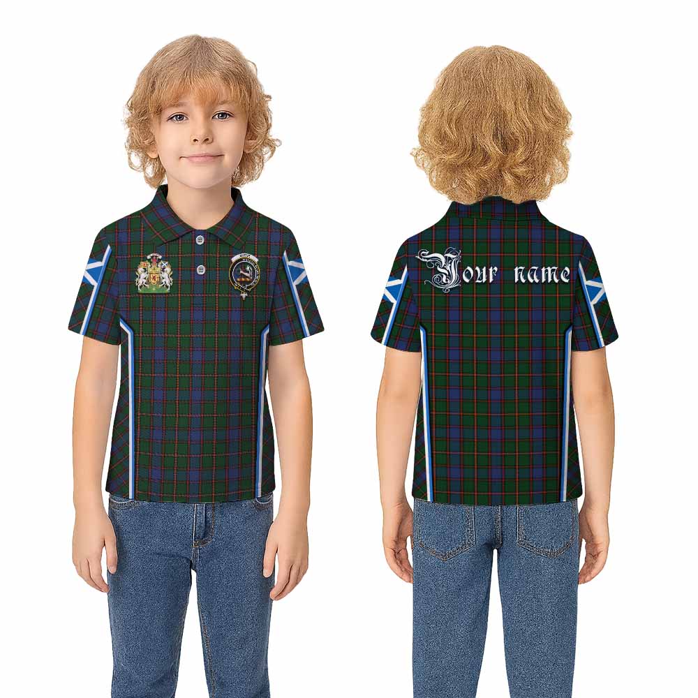 Skene Tartan Crest Kid Polo Shirt Scotland Coat of Arm Flag Style - Tartan Vibes Clothing