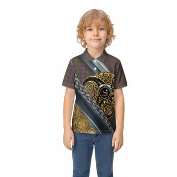 Skene Tartan Crest Kid Polo Shirt Scottish Triskele Celtic