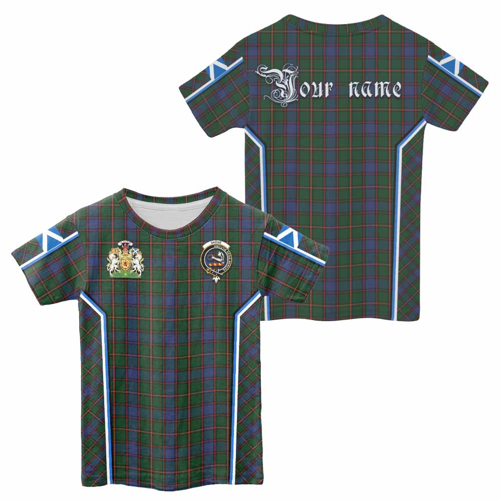 Skene Tartan Crest Kid T-shirt Scotland Coat of Arm Flag Style - Tartan Vibes Clothing