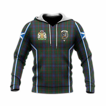 Skene Tartan Crest Knitted Hoodie Scotland Coat of Arm Flag Style - Tartan Vibes Clothing