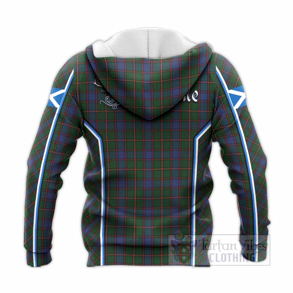 Skene Tartan Crest Knitted Hoodie Scotland Coat of Arm Flag Style - Tartan Vibes Clothing
