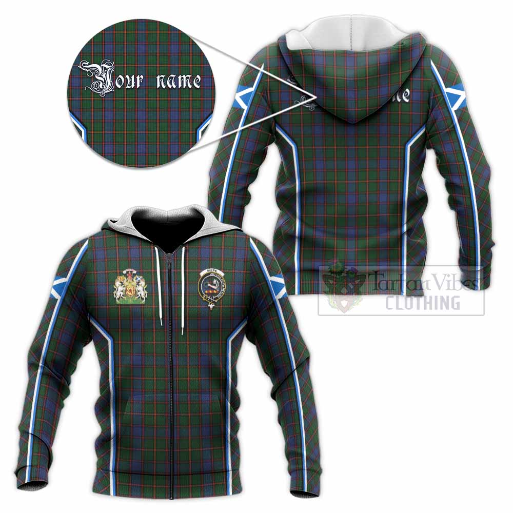 Skene Tartan Crest Knitted Hoodie Scotland Coat of Arm Flag Style - Tartan Vibes Clothing