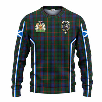 Skene Tartan Crest Knitted Sweater Scotland Coat of Arm Flag Style - Tartan Vibes Clothing