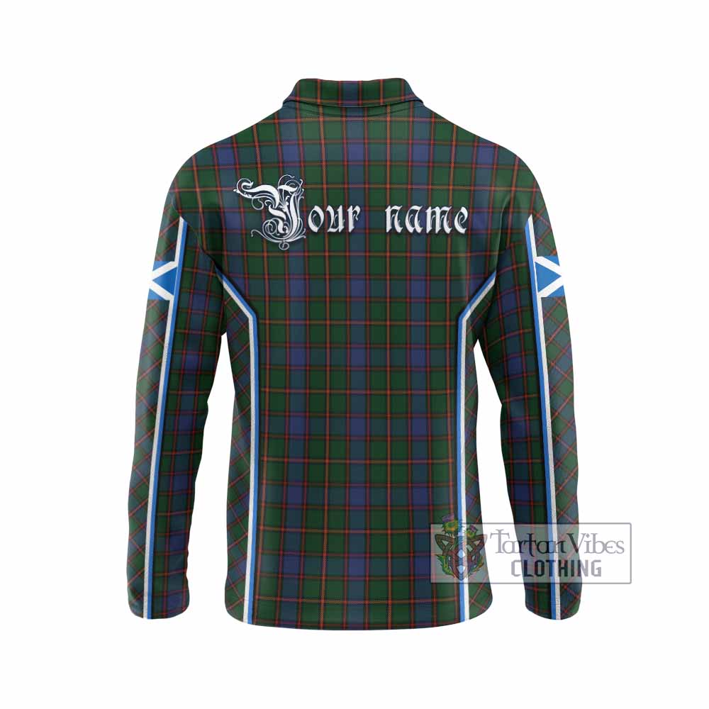 Skene Tartan Crest Long Sleeve Polo Shirt Scotland Coat of Arm Flag Style - Tartan Vibes Clothing