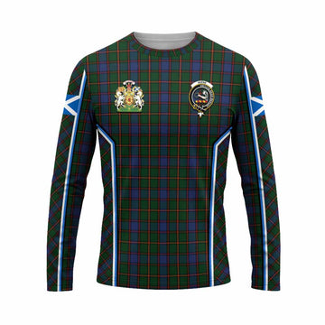 Skene Tartan Crest Long Sleeve T-Shirt Scotland Coat of Arm Flag Style - Tartan Vibes Clothing