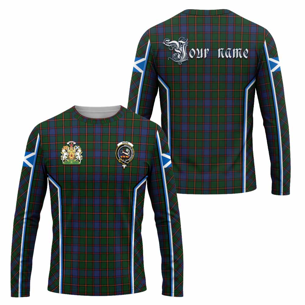 Skene Tartan Crest Long Sleeve T-Shirt Scotland Coat of Arm Flag Style - Tartan Vibes Clothing