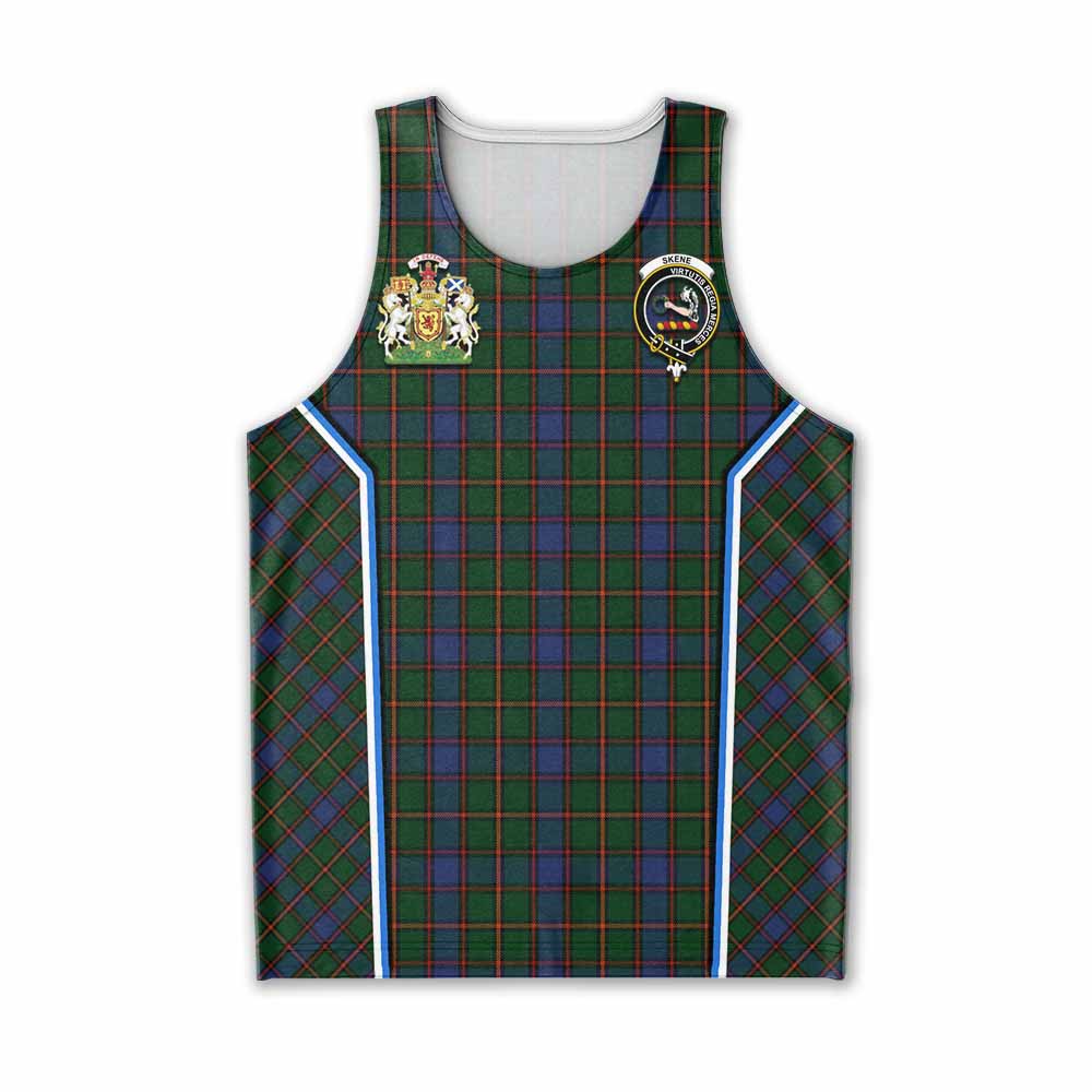 Skene Tartan Crest Men Tank Top Scotland Coat of Arm Flag Style - Tartan Vibes Clothing