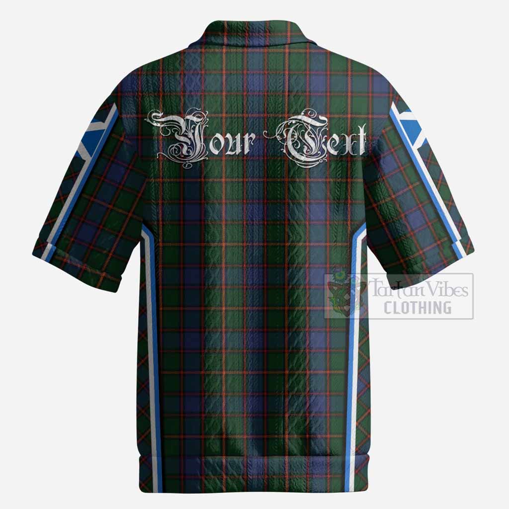 Skene Tartan Crest Men’s Polo Sweater Top Scotland Coat of Arm Flag Style