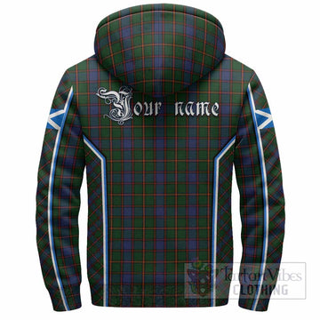 Skene Tartan Crest Sherpa Hoodie Scotland Coat of Arm Flag Style