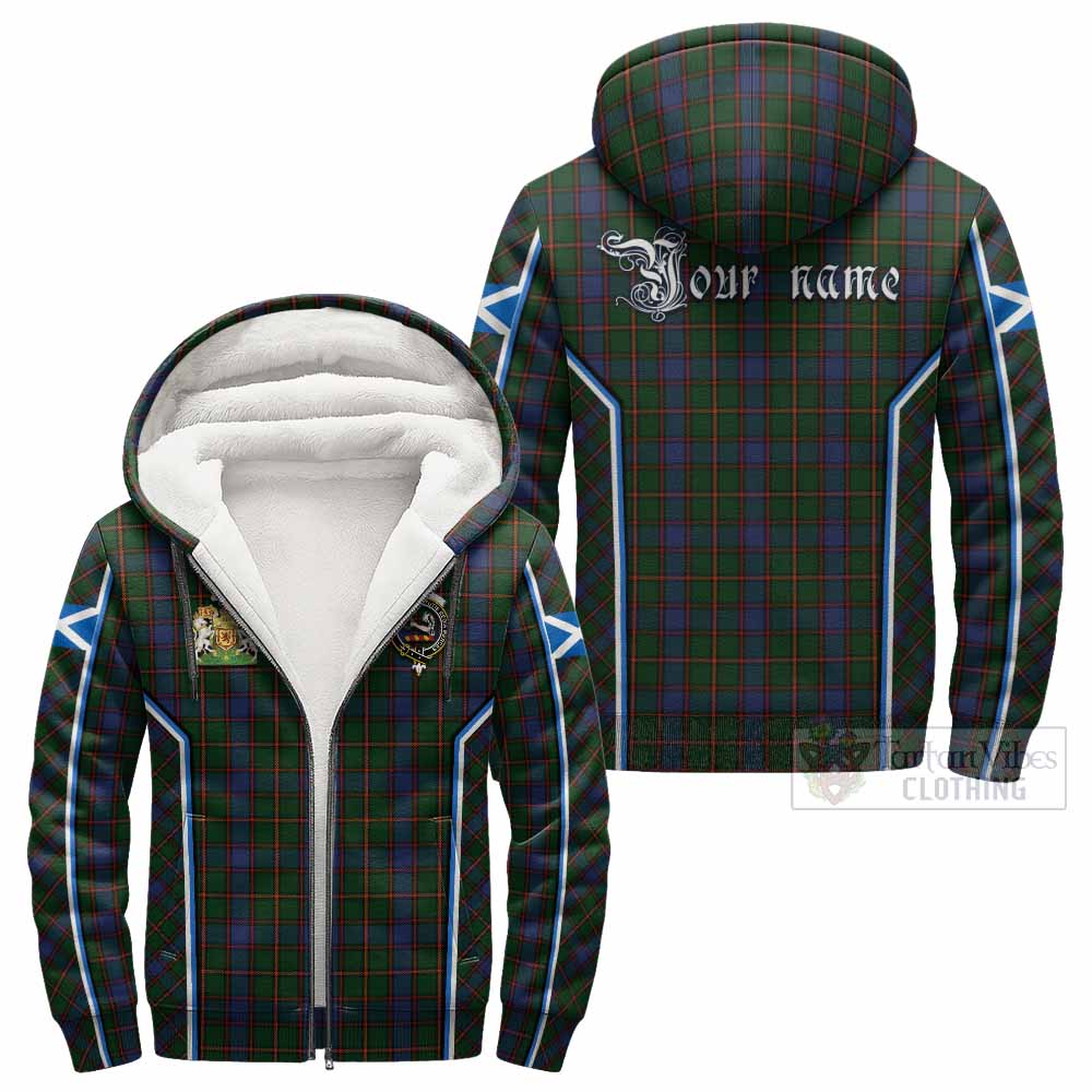 Skene Tartan Crest Sherpa Hoodie Scotland Coat of Arm Flag Style - Tartan Vibes Clothing