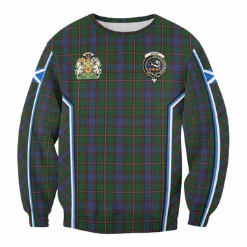 Skene Tartan Crest Sweatshirt Scotland Coat of Arm Flag Style - Tartan Vibes Clothing