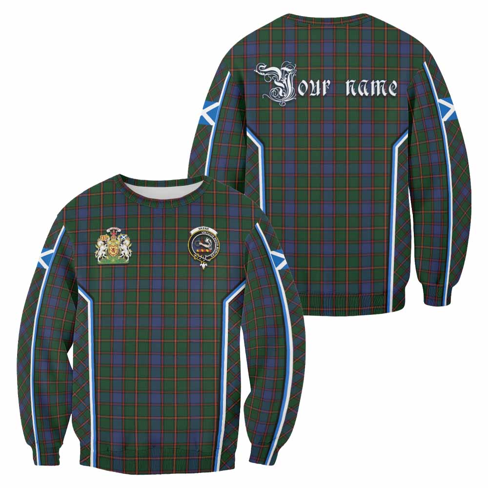 Skene Tartan Crest Sweatshirt Scotland Coat of Arm Flag Style - Tartan Vibes Clothing