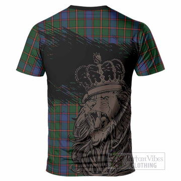 Skene Tartan Crest T-Shirt Crowned Lion Heritage Style