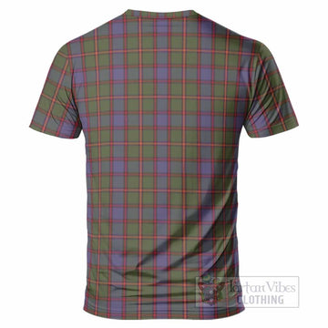 Skene Tartan Crest T-Shirt Ferocious Lion Style