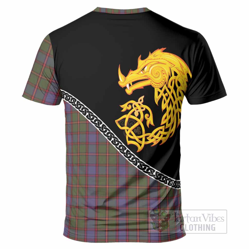 Skene Tartan Crest T-Shirt Legendary Dragon Knot Half Style