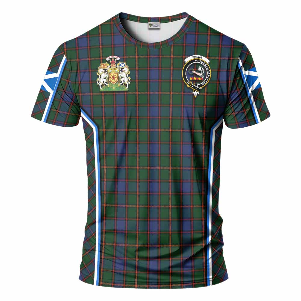 Skene Tartan Crest T-shirt Scotland Coat of Arm Flag Style - Tartan Vibes Clothing