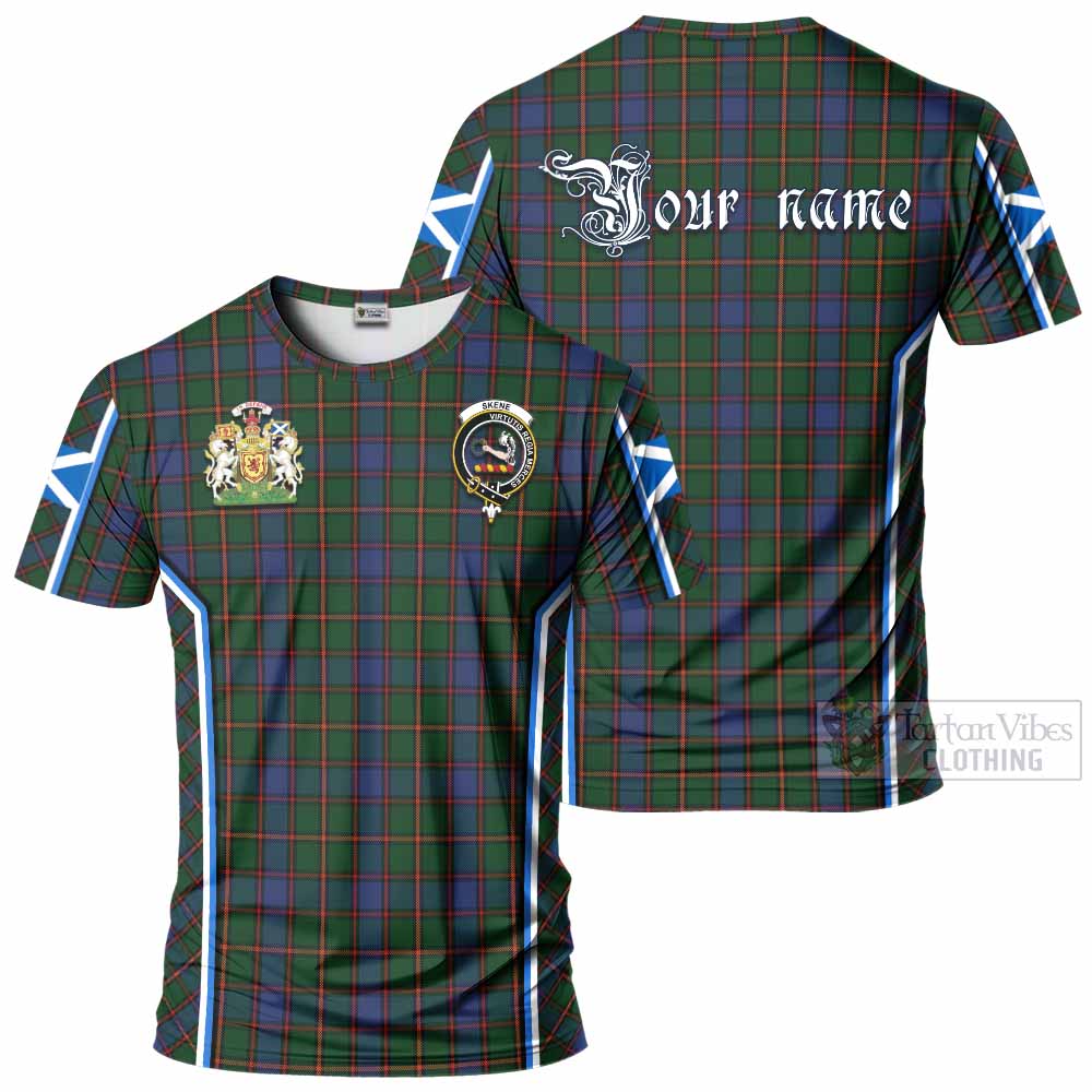 Skene Tartan Crest T-shirt Scotland Coat of Arm Flag Style - Tartan Vibes Clothing