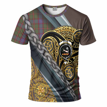 Skene Tartan Crest T-Shirt Scottish Triskele Celtic