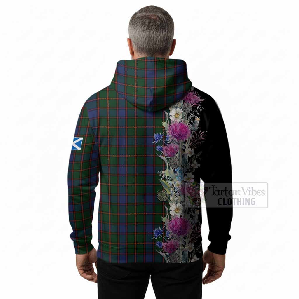 Skene Tartan Crest Thistle Floral Hoodie