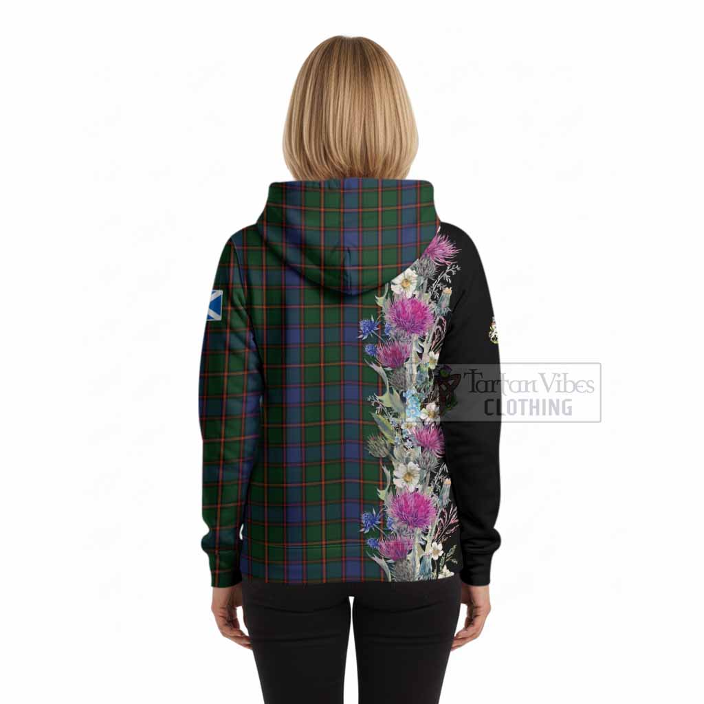 Skene Tartan Crest Thistle Floral Hoodie